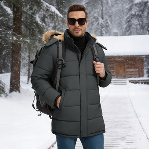 Men's Windproof Water Repellent Winter Parka Jacket - LT25M1437