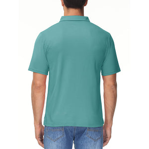 TACVASEN Grey Green Men's Lightweight Hiking Fishing Polo Shirts
