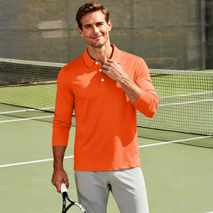 Men's Quick-Dry Long Sleeve Polo Shirt for Golf & Work - google men long sleeve