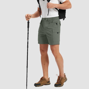 TACVASEN Dark Grayish Green Hiking Shorts Zippered Pockets