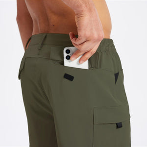 TACVASEN Army Green Hiking Shorts Zippered Pockets