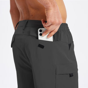 TACVASEN Dark Grey Hiking Shorts Zippered Pockets