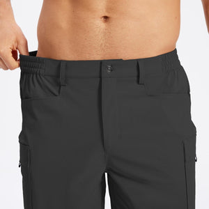 TACVASEN Dark Grey Hiking Shorts Zippered Pockets