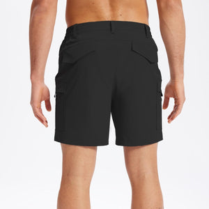 TACVASEN Black Hiking Shorts Zippered Pockets