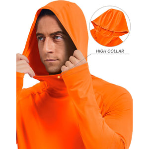 Men's UPF 50+ Sun Hoodie Long Sleeve Quick Dry Rash Guard Shirt - AT24M3250