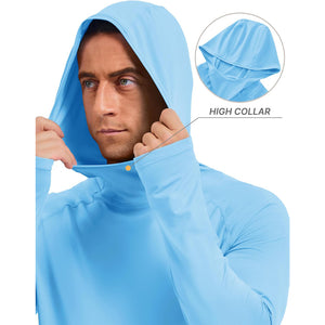 Men's UPF 50+ Sun Hoodie Long Sleeve Quick Dry Rash Guard Shirt - AT24M3250