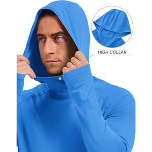 Men's UPF 50+ Sun Hoodie Long Sleeve Quick Dry Rash Guard Shirt - AT24M3250