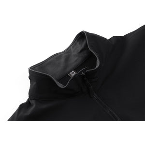TACVASEN Black Ligthweight Quarter Zip Military T-Shirt