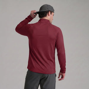 TACVASEN Wine Red Long Sleeve Sun Shirt UPF 50+ Zip Fishing Running Rashguard