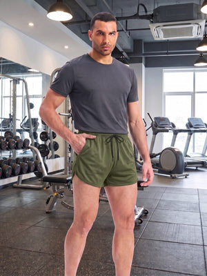TACVASEN Army Green Men's 3 Inch Quick Dry Lightweight Athletic Shorts