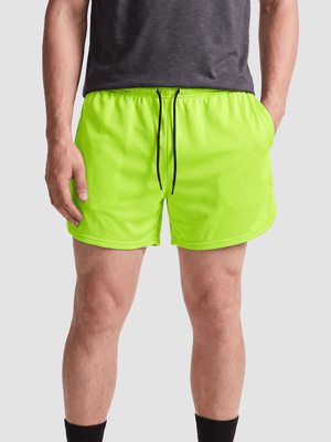 TACVASEN Fluorescent Green Men's 3 Inch Quick Dry Lightweight Athletic Shorts