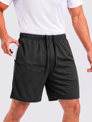 TACVASEN Black Men's 7-inch Quick Dry Lightweight Athletic Running Shorts