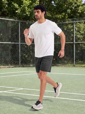 TACVASEN Black Men's 7-inch Quick Dry Lightweight Athletic Running Shorts
