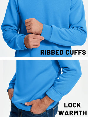 TACVASEN Black Men's Casual Fleece Lined Pullover Sweatshirts