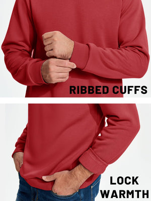 TACVASEN Black Men's Casual Fleece Lined Pullover Sweatshirts