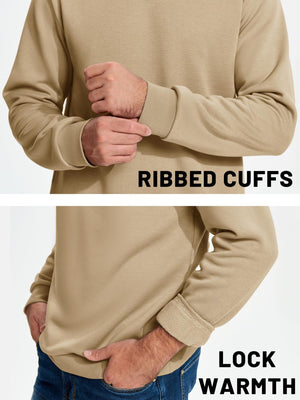 TACVASEN Black Men's Casual Fleece Lined Pullover Sweatshirts
