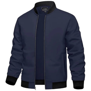 TACVASEN Navy Men's Casual Lightweight Bomber Jacket - Slim Fit Coat