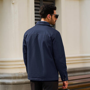 TACVASEN Navy Cotton Windbreaker Full Zip Lightweight Jacket