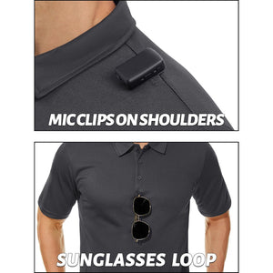 TACVASEN Dark Grey Men's Dry Fit UPF 50+ Golf Workwear Tactical Polo Shirt