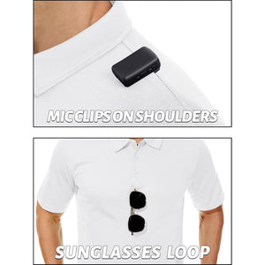 TACVASEN White Men's Dry Fit UPF 50+ Golf Workwear Tactical Polo Shirt