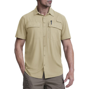 TACVASEN Blue Grey Fishing Shirt UPF 50+ Lightweight Outdoor Shirt