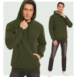 TACVASEN Army Green Men's Fleece Hoodie Thick Fleece Lined Sweatshirt