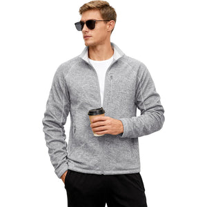 TACVASEN White Fleece Jacket Full Zip Casual Outdoor Wear