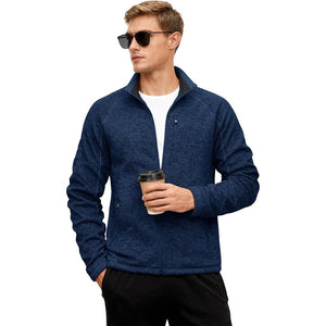 TACVASEN Navy Fleece Jacket Full Zip Casual Outdoor Wear