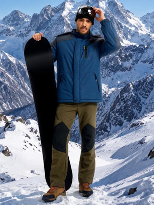 TACVASEN Army Green Men's Fleece Lined Snow Ski Waterproof Pants
