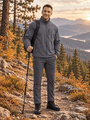 TACVASEN Dark Grey Men's Fleece Lined Softshell Waterproof Outdoor Jackets