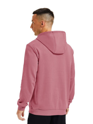 TACVASEN Grey Pink Men's Fleece Lined Sweatshirt Hoodies