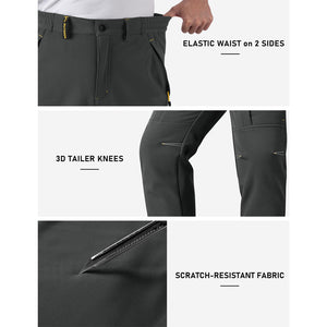 TACVASEN Khaki Insulated Fleece Lined Outdoor Snow Pants