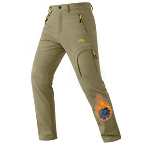 TACVASEN Black Insulated Fleece Lined Outdoor Snow Pants