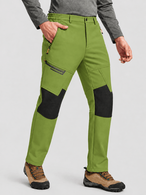 TACVASEN Bright Green Men's Fleece Lined Windproof Water Resistant Ski Pants