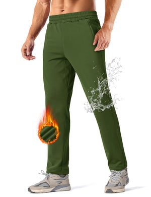 TACVASEN Army Green Men's Fleece Lined Winter Warm Pants