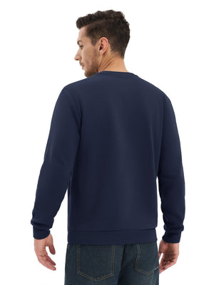 TACVASEN Navy Men's Fleece Pullover Sweatshirt With Zipper Pockets