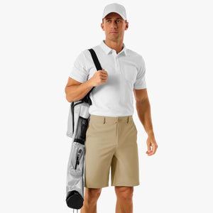 TACVASEN Khaki Men's Golf Quick Dry Casual Flat Front Shorts with 4 Pockets