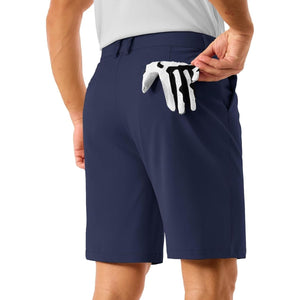 TACVASEN Navy Men's Golf Quick Dry Casual Flat Front Shorts with 4 Pockets