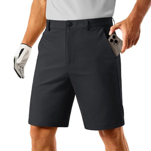 TACVASEN Black Men's Golf Quick Dry Casual Flat Front Shorts with 4 Pockets