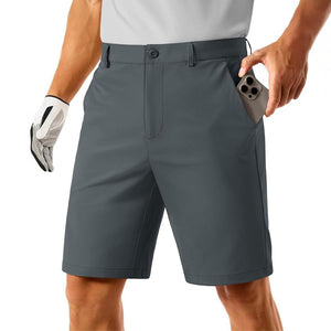 TACVASEN Dark Grey Men's Golf Quick Dry Casual Flat Front Shorts with 4 Pockets