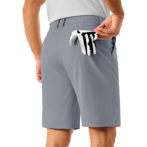 TACVASEN Light Grey Men's Golf Quick Dry Casual Flat Front Shorts with 4 Pockets