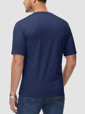 TACVASEN Navy Men's Henley Shirt Short Sleeve T-shirts