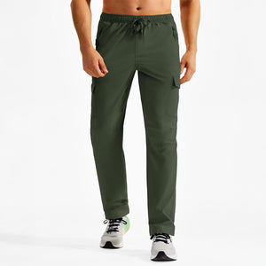 TACVASEN Army Green Men's Hiking Cargo Pants Quick Dry Water Resistant Pants