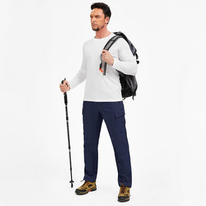 TACVASEN Navy Men's Hiking Cargo Pants Quick Dry Water Resistant Pants