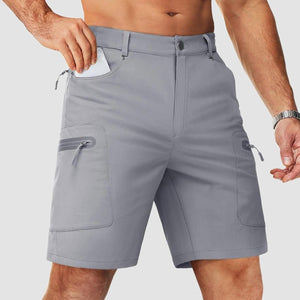 TACVASEN Light Grey Men's Hiking Cargo Shorts 10 Inch Lightweight Outdoor Work Travel Shorts