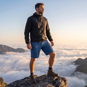 TACVASEN Blue Grey Men's Hiking Cargo Shorts 10 Inch Lightweight Outdoor Work Travel Shorts