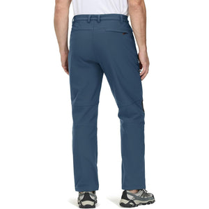 TACVASEN Khaki Men's Fleece Lined Windproof Water Resistant Ski Pants