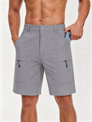 TACVASEN Light Grey Men's Hiking Shorts Quick Dry Cargo Shorts
