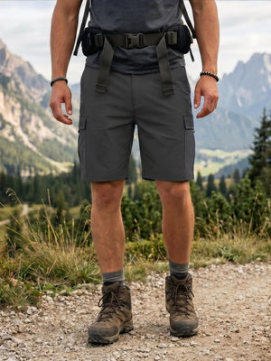 TACVASEN Dark Grey Mens Hiking Shorts Zippered Pockets