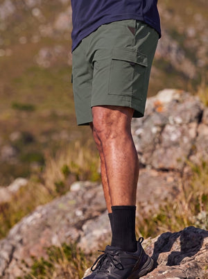 TACVASEN Dark Grayish Green Mens Hiking Shorts Zippered Pockets